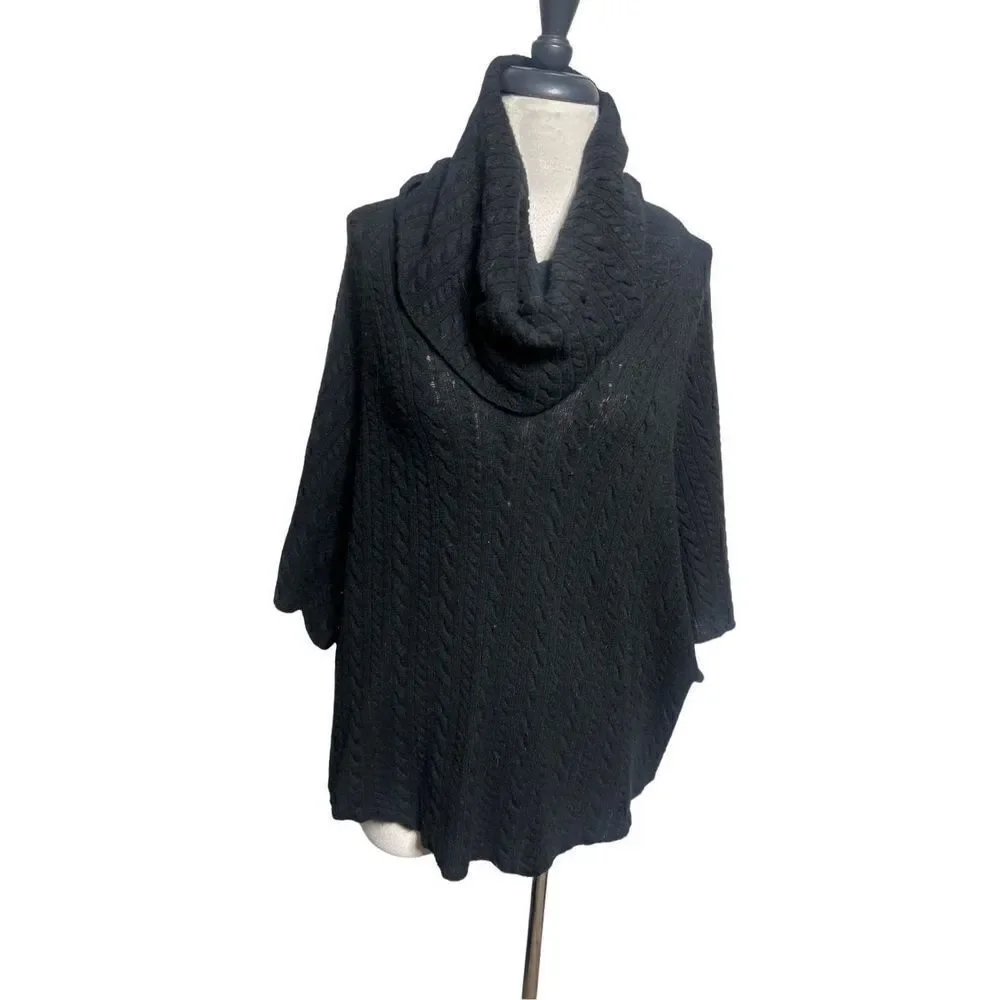 Joie Black Wing Sleeve Cowl Neck Wool & Cashmere Sweater Size XS